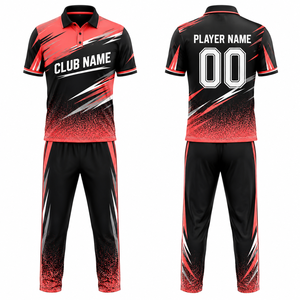 Tenue de cricket personnalisée par sublimation, unisexe, violet et noir, kit d'équipe respirant 100 % polyester, taille adulte, fusion sans couture - Product Image 1