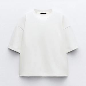 Camiseta de mujer de alta calidad 2026 Fresh Drop, ropa deportiva al por mayor, camiseta informal de manga corta con hombros caídos y corte oversize - Product Image 5