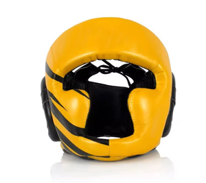 Protector de Cabeza de Boxeo de PU Amarillo, Equipo de Entrenamiento Protector, Ajustable para Todas las Estaciones, Protección Facial - Product Image 1
