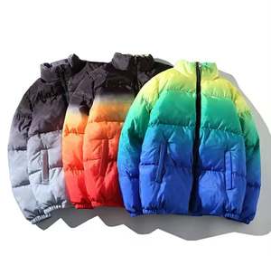 Latest Design Men Winter Puffer <b>Jacket</b> Reversible custom Pattern Stand Collar <b>Hooded</b> Windproof Stylish sports <b>jacket</b> - Product Image 2