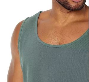 Cotton 100% Sleeveless Muscle Stringer Fitness Tank Top Men Tight Gym <b>Running</b> Vest Fitness Breathable Gym tank Top Solid Colors - Product Image 6