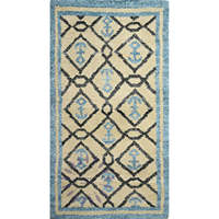 Ethically Sourced Artist Rugs Boho Moroccan Beni Ourain Rug Handmade 4x6 Feet Fast Shipping Runner Unique Home Decor Blue Tan 77