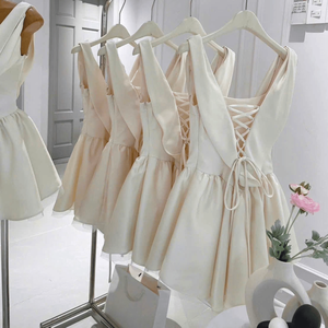 Vestidos casuales de lujo para mujer, de seda, sin mangas, con cuello drapeado, cintura natural, corte ajustado, estilo sexy, tejidos para otoño, de Vietnam - Product Image 5