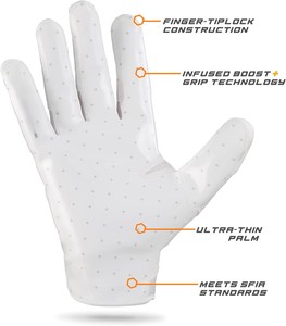 Gants de football Grip Boost - Technologie adhérente Solid Stealth 6.0 Boost Plus - Gants de football pour adultes et jeunes pour les receveurs larges - Product Image 2
