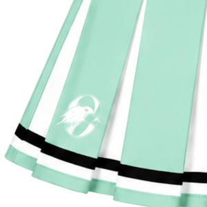 Jupe plissée vert menthe pour femme, tenue de danse athlétique, uniforme de performance avec motif rayé élégant - Product Image 6