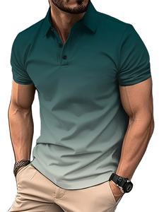Comprar impresión personalizada para hombre Polo Camiseta de manga corta de moda para los hombres de color sólido Casual Polo ropa de verano de moda de los hombres ropa - Product Image 6