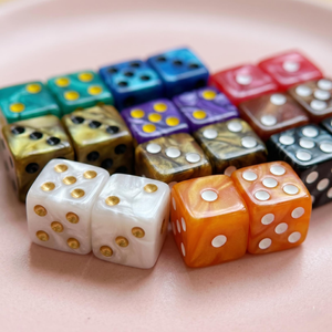 Dés à jouer en acrylique rouge translucide personnalisés D6, vente en gros, ensemble de dés standard à 6 faces pour jeux de société et casino, ensemble de dés en résine - Product Image 2