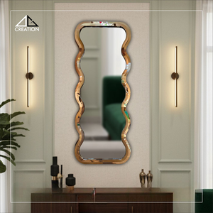 Premium Quality Exclusive S S PVD Frame <b>Mirror</b> Wall-Mounted Bathroom Vanity Wedding Anti-Fog Art Decor Elegant <b>Irregular</b> - Product Image 1