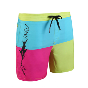 Shorts de plage personnalisés à taille plate avec logo, vente en gros, shorts de surf pour hommes en polyester de haute qualité, streetwear d'été - Product Image 3