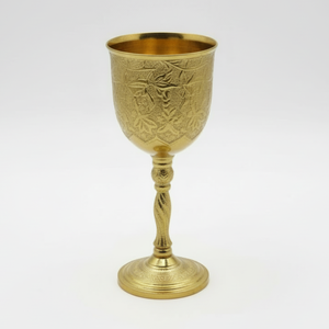 Handmade Solid Brass Goblet | Vintage Royal Decorative Chalice | Elegant Medieval Style Table Decor <b>Cup</b> <b>for</b> Home & Gifting Use - Product Image 1