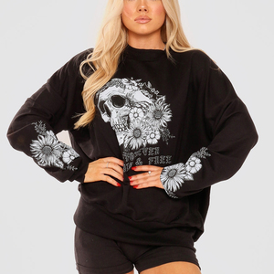 OEM DTG Custom Women Hoodie Personalized Polyester/Cotton Casual Graphic Printed Long <b>Sleeve</b> Pullover Fashion Street Wear Top - Product Image 1