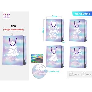 12 Sacchetti Regalo Natalizi Medi da 12cm, Laminati UV, Confezione da 12 per Decorazioni Festive - Product Image 2