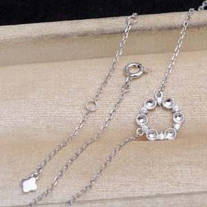 Accessoires de fabrication de bijoux en argent 925, support de collier en perles non perforées, pendentif rond semi-fini creux, 2,8-3, apprêts pour bijoux - Product Image 3