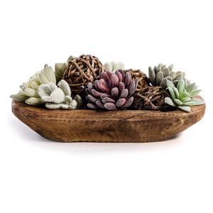 Wholesale Natural Wood Dough Bowl and <b>Wooden</b> Platter Serving Tray <b>Set</b> for Home Hotel or Restaurant Use Supermarket Product - Product Image 2