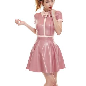 เดรสสั้นคอเต่าหนัง PU สีดำเซ็กซี่ แขนยาว ทรงเข้ารูป จับจีบระบาย เหมาะสำหรับงานปาร์ตี้ ใส่ได้ทุกฤดู สีพื้น - Product Image 6