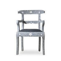 Fauteuil d'appoint rembourré avec incrustations en os, meuble de maison en bois fait main de qualité supérieure