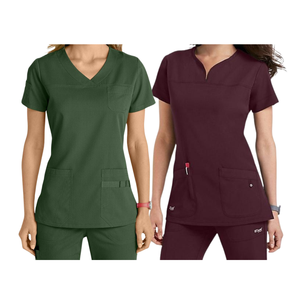 Alta calidad Top Scrubs enfermería personalizar Diseño y logotipo uniforme médico ropa de hospital para mujeres buen estiramiento-bajo MOQ - Product Image 1