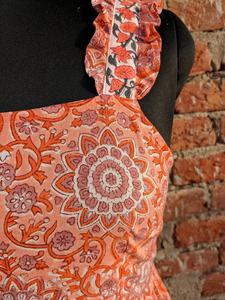 Vestido Estampado a Mano, Hecho a Mano en India, Vestido Estampado en Bloque, Vestido de Algodón con Capas para Mujer, Regalo para Mujer - Product Image 3