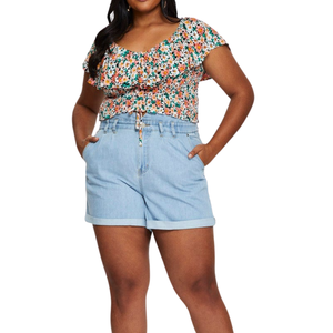 กางเกงยีนส์ขาสั้นผู้หญิงไซส์ใหญ่ ใส่สบาย ขายส่ง ผ้าคุณภาพดี ปรับแต่งได้ มีตัวอย่างฟรี - Product Image 3