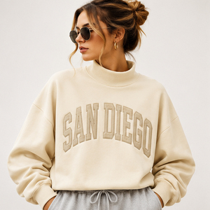 Sudadera de Alta Calidad con Logotipo Personalizado, Diseño Gráfico de San Diego, Cuello Alto, Estilo Casual, para Vacaciones y Viajes, Recuerdo - Product Image 2