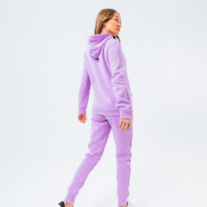 Ensemble de survêtement d'hiver personnalisé pour femme avec broderies de strass, sweat à capuche et pantalon deux pièces - 100 % coton molletonné, marque personnalisée - Product Image 4