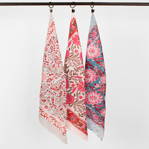 Boho Headband Minimalist Hand Printed Solid Color <b>Bandana</b> Bohemian Retro Flower Scarf Outdoor Travel Accessories For Summer - Product Image 5