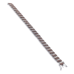 6.06 Cttw Natural Brown Diamond Tennis Bracelet 925 Sterling Silver Rhodium Plated 8.5 Inch Cut Prong <b>Set</b> Classic Wide Bracelet - Product Image 2