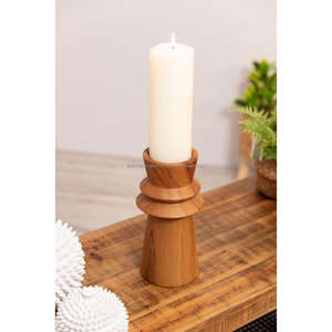 เชิงเทียนแบบพกพาที่วางเทียนไม้ธรรมชาติปรับแต่งได้สำหรับงานเลี้ยงวันเกิดของตกแต่งคริสต์มาส - Product Image 3