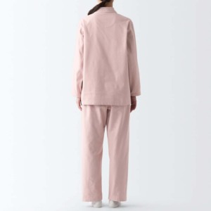 Ensemble de pyjama en coton rose pour femmes, manches longues, col rabattu, classique, longueur intégrale, vêtements de nuit doux et tissés, saison printemps - Product Image 3
