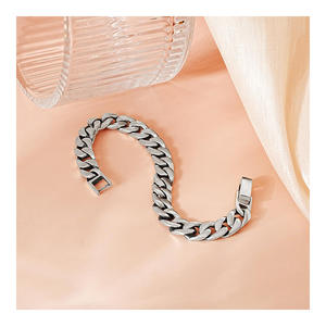 Bracelet chaîne cubaine épaisse en argent sterling, style hip-hop, bijou de luxe unisexe, accessoire de mode, cadeau élégant - Product Image 2