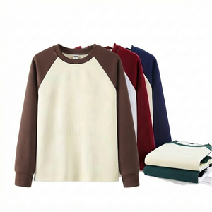 FASHIONWEAR Custom Men O-Neck Raglan Sleeve <b>Sweatshirt</b> <b>Navy</b> Blue Solid Pullover Casual Long Sleeve Sports Jersey 100% Breathable - Product Image 1