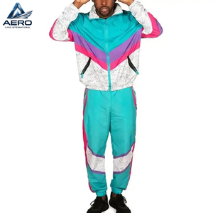 Sublimation Custom Design Zipper Fashionable Windproof Street Wear Windbreaker Jacket Tracksuits And Pant <b>Set</b> - Product Image 2