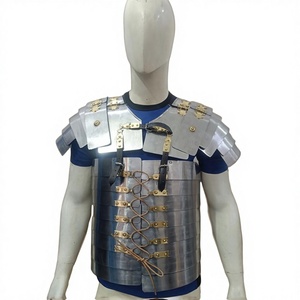 Armure de poitrine romaine Lorica Segmentata en acier doux de l'âge médiéval, artisanale, plaques polies, pour événements historiques, Nouvel An et Halloween - Product Image 1