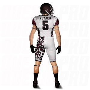 Tenues de football américain OEM personnalisées de haute qualité, kit combiné drapeau, cagoule en polyester, manchons de bras, gants, sacs, hauts de compression - Product Image 3