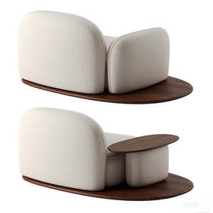 Fauteuil d'appoint moderne minimaliste Orbitra avec base à plateforme sculpturale Surface fonctionnelle assise affirmée pour le salon - Product Image 1