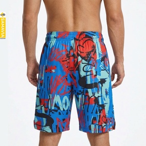 Shorts de sport de basketball Samavia personnalisés et respirants en polyester, coupe athlétique, pour la vente en gros et les commandes en gros, avec impression par transfert thermique sur le devant - Product Image 3