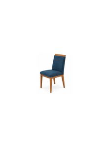 Silla de Comedor Moderna de Tela Azul con Patas de Madera Sólida y Resistentes, Diseño Escandinavo, Mueble para el Hogar Estable - Product Image 6