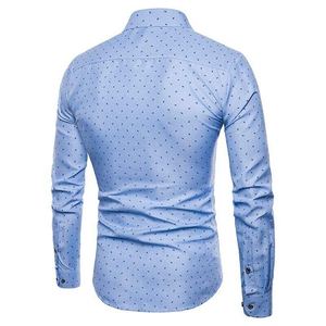 Chemises habillées homme à manches longues coupe ajustée, respirantes, imprimées, pour fêtes, vente en gros, faible MOQ, pour la saison d'automne - Product Image 3