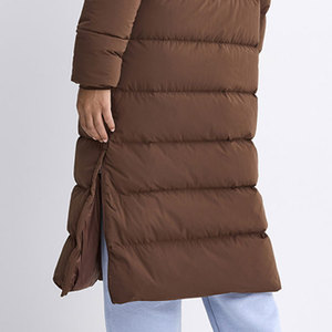 Chaqueta Acolchada con Capucha para Mujer, Abrigo Largo con Relleno Grueso de Lana, Cálido, Ecológico, Cortavientos, con Cierre Frontal de Cremallera - Product Image 4