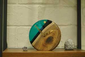 Wooden <b>Desk</b> Table <b>Clocks</b> With Marble Piece Analog With Minimalist Design for Living Room Bedroom With Customized Color and Sizes - Product Image 6