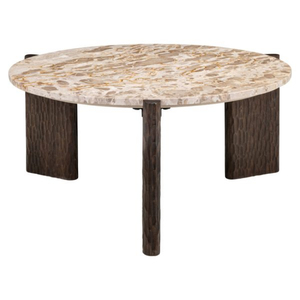 Table basse ronde moderne avec plateau en marbre et structure en acier, meubles de salon faits à la main, Chandani CCMIF-510, design haut de gamme - Product Image 3