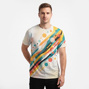 T-shirt de sport personnalisé pour homme, sublimation, coton et polyester, col rond, multicolore, jersey d'entraînement graphique, manches courtes - Product Image 5
