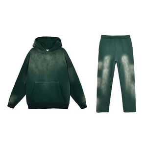 Ensemble de survêtement unisexe en coton uni, pantalon de survêtement et sweat à capuche personnalisés, ensemble de jogging 2 pièces pour hommes - Product Image 3