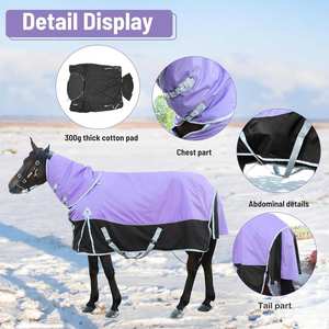 Ventes en gros de couvertures pour chevaux personnalisées avec logo, imperméables, best-sellers, de haute qualité, en polyester, coton et polaire, pour toutes les saisons - Product Image 6