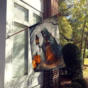 Gran espeluznante Halloween llorando mujer casa bandera Multicolor porche manga poste decorativo patio Banner ilustraciones poliéster pared - Product Image 2