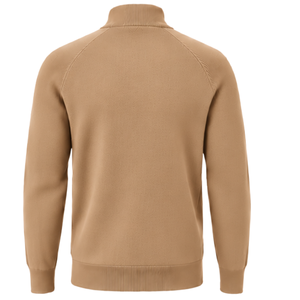 Suéter Cárdigan con Cierre para Hombre, Cuello Mao, Manga Larga, Chaqueta Pullover 100% Algodón, Color Sólido, Otoño, para Uso Diario Informal - Product Image 2