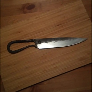 High Quality Hand Forged High Carbon Steel Antique Style Medieval Knife Full Tang Medieval Utility Knife With Leather Cover - Product Image 4