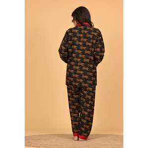 Conjunto de Pijama de Verano para Mujer, Hecho a Mano, de Polycrape, con Estampado Indio, Suave, Transpirable, para Todas las Temporadas, Elegante Ropa de Dormir - Product Image 5