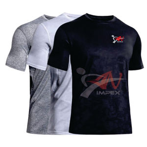 T-shirt d'été personnalisé de haute qualité pour hommes en coton polyester flexible avec impression de logo personnalisé - Product Image 1