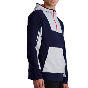 Men Hoodies Oversized Men's Half-<b>Zip</b> <b>Hooded</b> Pullover Sweatshirt Winter Clothing Made of Polyester/Cotton with Multiple Pockets - Product Image 2